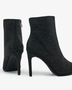 Botki Bez Ocieplenia|Botki Na Szpilce^Royalfashion Damskie botki z cyrkoniami na szpilce Lekirisa