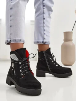 Workery|Botki Z Delikatnym Ociepleniem^Royalfashion Damskie botki workery Volio czarny