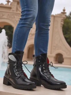 Workery|Botki Z Delikatnym Ociepleniem^Royalfashion Damskie botki workery Volio czarny