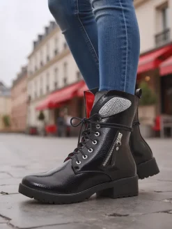 Workery|Botki Z Delikatnym Ociepleniem^Royalfashion Damskie botki workery Volio czarny