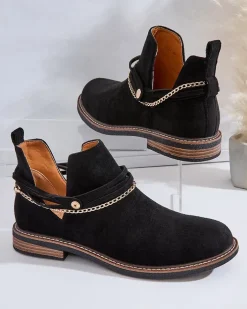 Botki Bez Ocieplenia^Royalfashion Damskie botki Rizor czarny