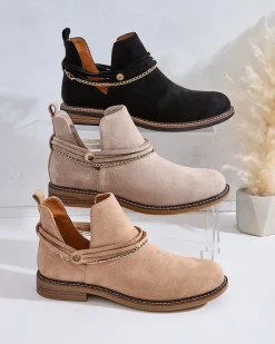 Botki Bez Ocieplenia^Royalfashion Damskie botki Rizor czarny