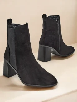 Botki Bez Ocieplenia|Botki Na Słupku^Royalfashion Damskie botki na słupku Enotto czarny