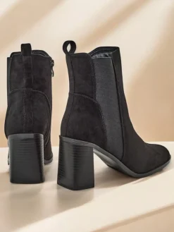 Botki Bez Ocieplenia|Botki Na Słupku^Royalfashion Damskie botki na słupku Enotto czarny