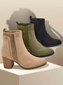 Botki Bez Ocieplenia|Botki Na Słupku^Royalfashion Damskie botki na słupku Venotto czarny