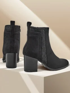 Botki Bez Ocieplenia|Botki Na Słupku^Royalfashion Damskie botki na słupku Venotto czarny