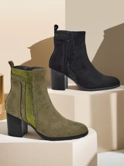 Botki Bez Ocieplenia|Botki Na Słupku^Royalfashion Damskie botki na słupku Venotto czarny