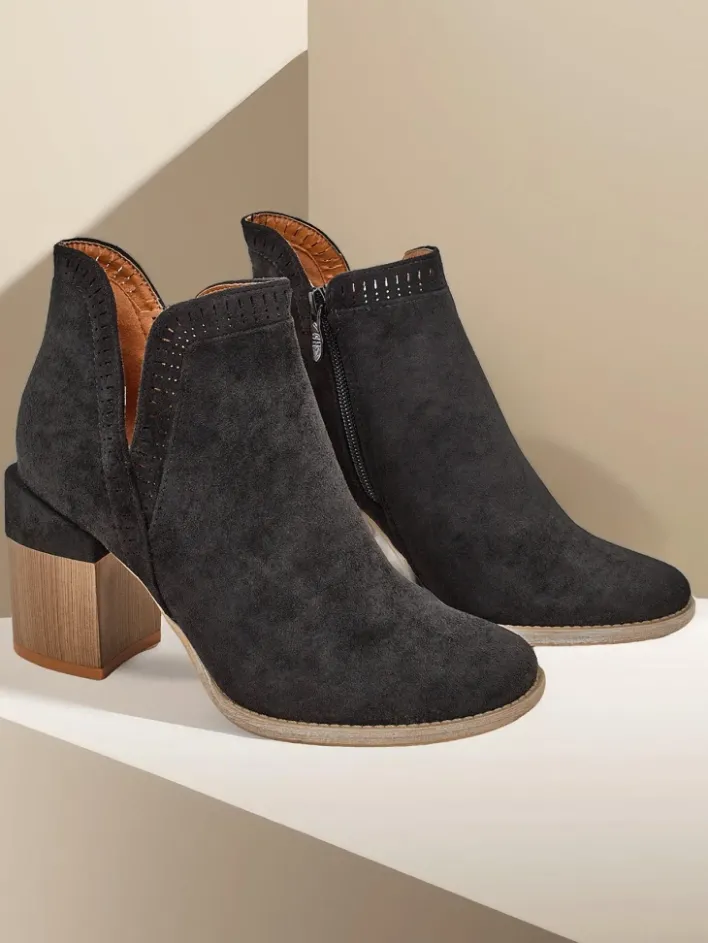 Botki Bez Ocieplenia|Botki Na Słupku^Royalfashion Damskie botki na słupku Vettot czarny