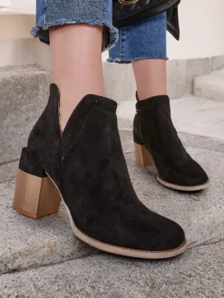 Botki Bez Ocieplenia|Botki Na Słupku^Royalfashion Damskie botki na słupku Vettot czarny