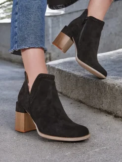 Botki Bez Ocieplenia|Botki Na Słupku^Royalfashion Damskie botki na słupku Vettot czarny