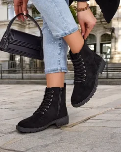 Workery|Botki Z Delikatnym Ociepleniem^Royalfashion Damskie botki workery Erino czarny