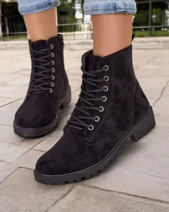 Workery|Botki Z Delikatnym Ociepleniem^Royalfashion Damskie botki workery Erino czarny