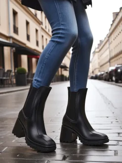 Botki Bez Ocieplenia|Botki Na Płaskim Obcasie^Royalfashion Damskie botki Bonii czarny