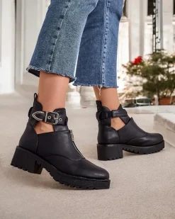 Botki Na Płaskim Obcasie|Nowość^Royalfashion Damskie botki typu workery Komowi