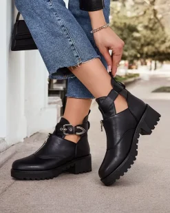 Botki Na Płaskim Obcasie|Nowość^Royalfashion Damskie botki typu workery Komowi