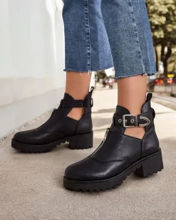 Botki Na Płaskim Obcasie|Nowość^Royalfashion Damskie botki typu workery Komowi