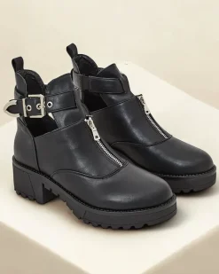 Botki Na Płaskim Obcasie|Nowość^Royalfashion Damskie botki typu workery Komowi