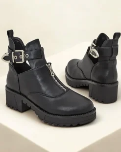 Botki Na Płaskim Obcasie|Nowość^Royalfashion Damskie botki typu workery Komowi