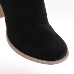 Botki Bez Ocieplenia|Botki Na Słupku^Royalfashion Damskie botki z wycięciami w m kolorze Plinara czarny