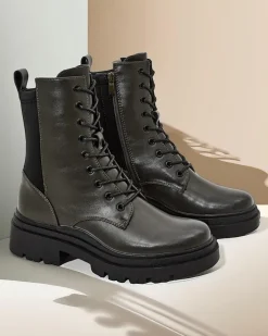 Workery|Botki Sznurowane^Royalfashion Damskie botki workery Rinnoc zielony