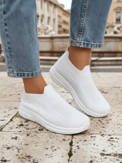 Sportowe|Bieganie, Ćwiczenia I Trening^Royalfashion Damskie buty sportowe wsuwane Whites