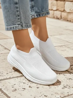 Sportowe|Bieganie, Ćwiczenia I Trening^Royalfashion Damskie buty sportowe wsuwane Whites