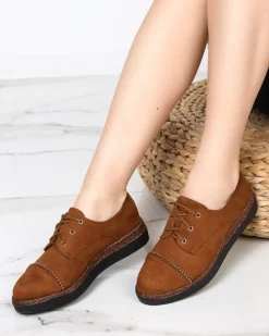 Półbuty^Royalfashion Damskie owe półbuty Rilly Camel