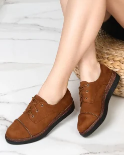 Półbuty^Royalfashion Damskie owe półbuty Rilly Camel