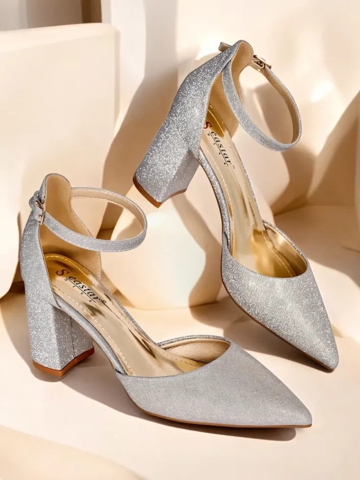 Buty Na Wielkie Wyjście^Royalfashion Damskie czółenka z brokatem Noratt złoty