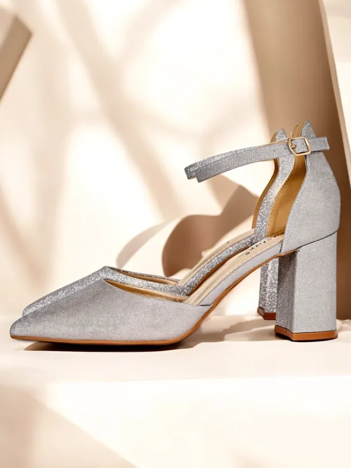 Buty Na Wielkie Wyjście^Royalfashion Damskie czółenka z brokatem Noratt złoty