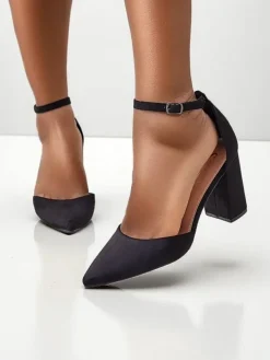 Klasyczne^Royalfashion Damskie czółenka eko zamszowe Caldesse czarny