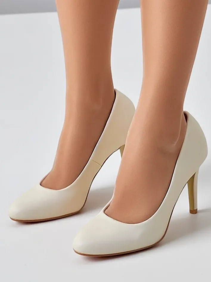 Szpilki|Klasyczne^Royalfashion Damskie czółenka na szpilce Enzze beżowy