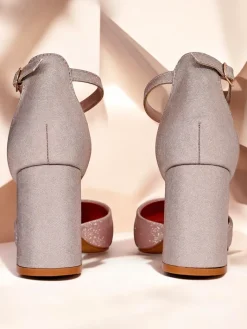 Buty Na Wielkie Wyjście^Royalfashion Damskie czółenka z brokatem Noratt różowy