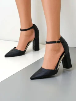 Klasyczne^Royalfashion Damskie czółenka eko zamszowe Calde czarny