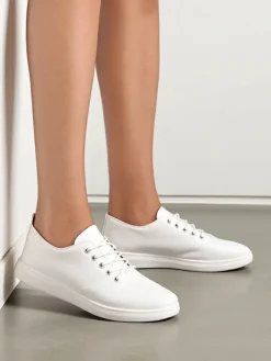 Trampki^Royalfashion Damskie eko skórzane trampki Erenne biały