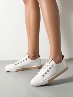 Trampki^Royalfashion Damskie eko skórzane trampki Tarene różowy