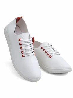 Trampki^Royalfashion Damskie eko skórzane trampki Erenne biały