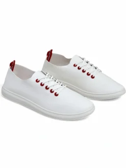 Trampki^Royalfashion Damskie eko skórzane trampki Erenne biały