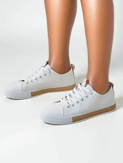 Trampki^Royalfashion Damskie eko skórzane trampki Eccola różowy