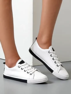 Trampki^Royalfashion Damskie eko skórzane trampki Tarenele