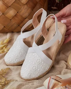 Sandały Na Koturnie^Royalfashion Damskie espadryle na koturnie Oleqa biały