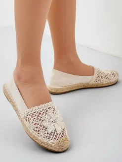 Espadryle Płaskie^Royalfashion Damskie espadryle ażurowe Verela beżowy