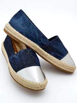 Espadryle Płaskie^Royalfashion Damskie espadryle a'la jeansowe Anerta Ecru