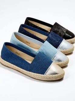 Espadryle Płaskie^Royalfashion Damskie espadryle a'la jeansowe Anerta Ecru