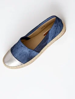 Espadryle Płaskie^Royalfashion Damskie espadryle a'la jeansowe Anerta Ecru