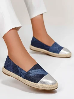 Espadryle Płaskie^Royalfashion Damskie espadryle a'la jeansowe Anerta Ecru