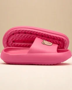 Klapki Basenowe|Klapki Płaskie^Royalfashion Damskie gumowe klapki Mabynn Fuksjowy