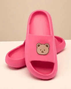 Klapki Basenowe|Klapki Płaskie^Royalfashion Damskie gumowe klapki Mabynn Fuksjowy