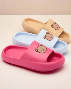 Klapki Basenowe|Klapki Płaskie^Royalfashion Damskie gumowe klapki Mabynn Fuksjowy