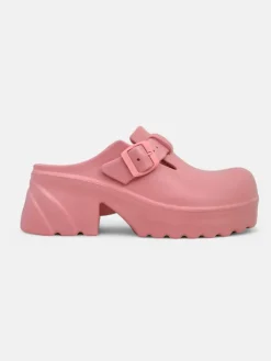 Klapki Na Obcasie^Royalfashion Damskie gumowe klapki na obcasie Voxones różowy